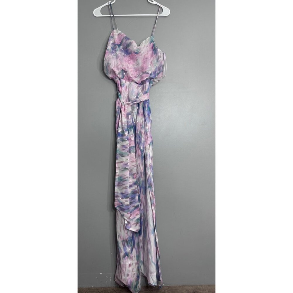 Parker Black label Cotton Candy Metallic Maxi Gown NWOT 4